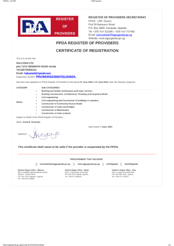 PPDA certificate